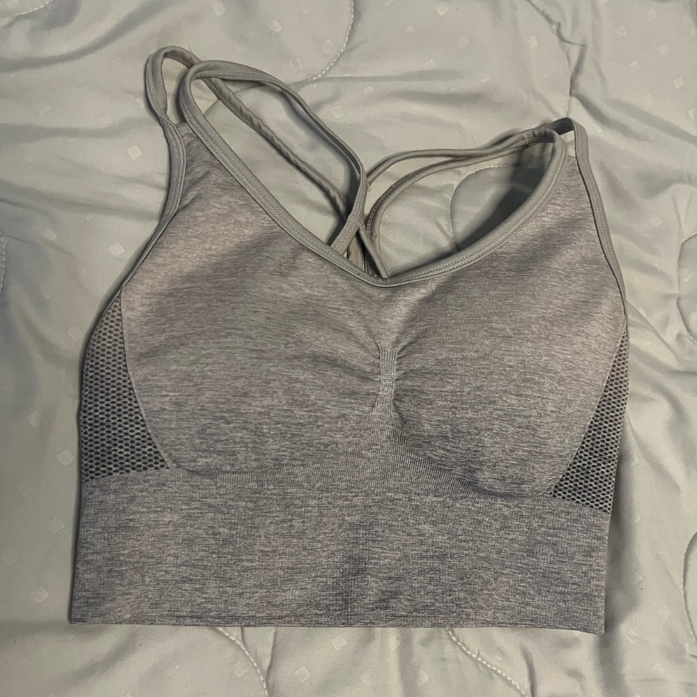 Velocity gray sports bra